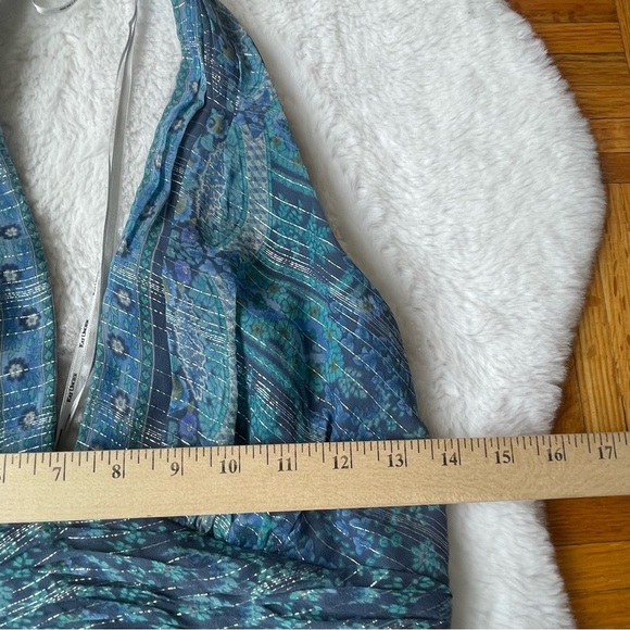 KAY UNGER Silk dress maxi blue halter size 4 - Picture 10 of 13